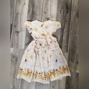 White Dress with Yellow Jo Lena Vintage Sunflower 1990